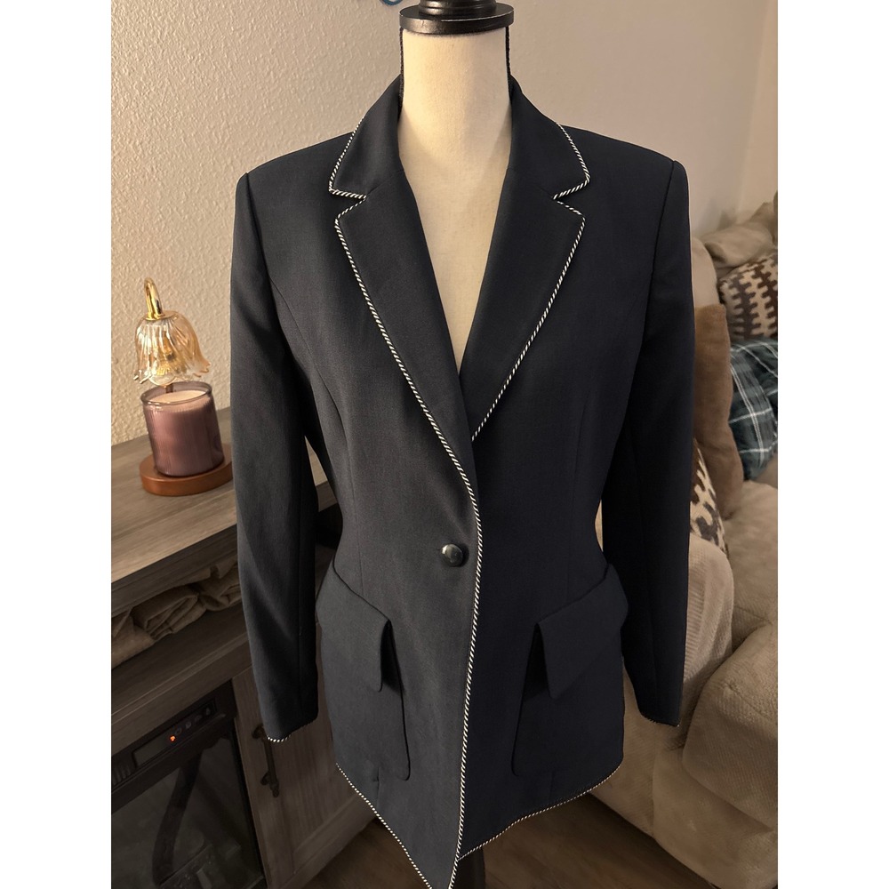 Mary McFadden women's blazer‎ skirt set navy size 8